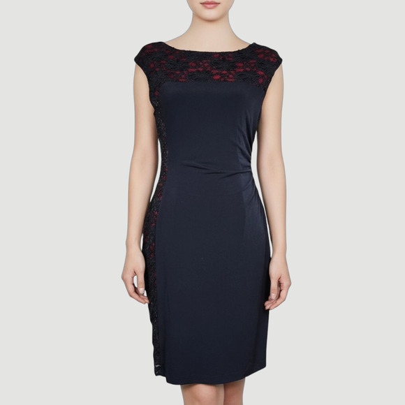 Red & Black Lace Bodycon Dress - Picture 10 of 10